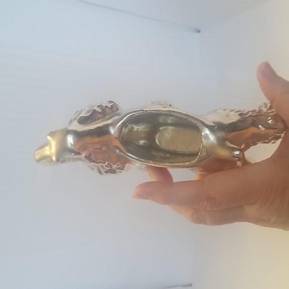 Ceramic Cocker Spaniel Vase Gold Tone - Picture 8 of 8